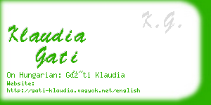 klaudia gati business card